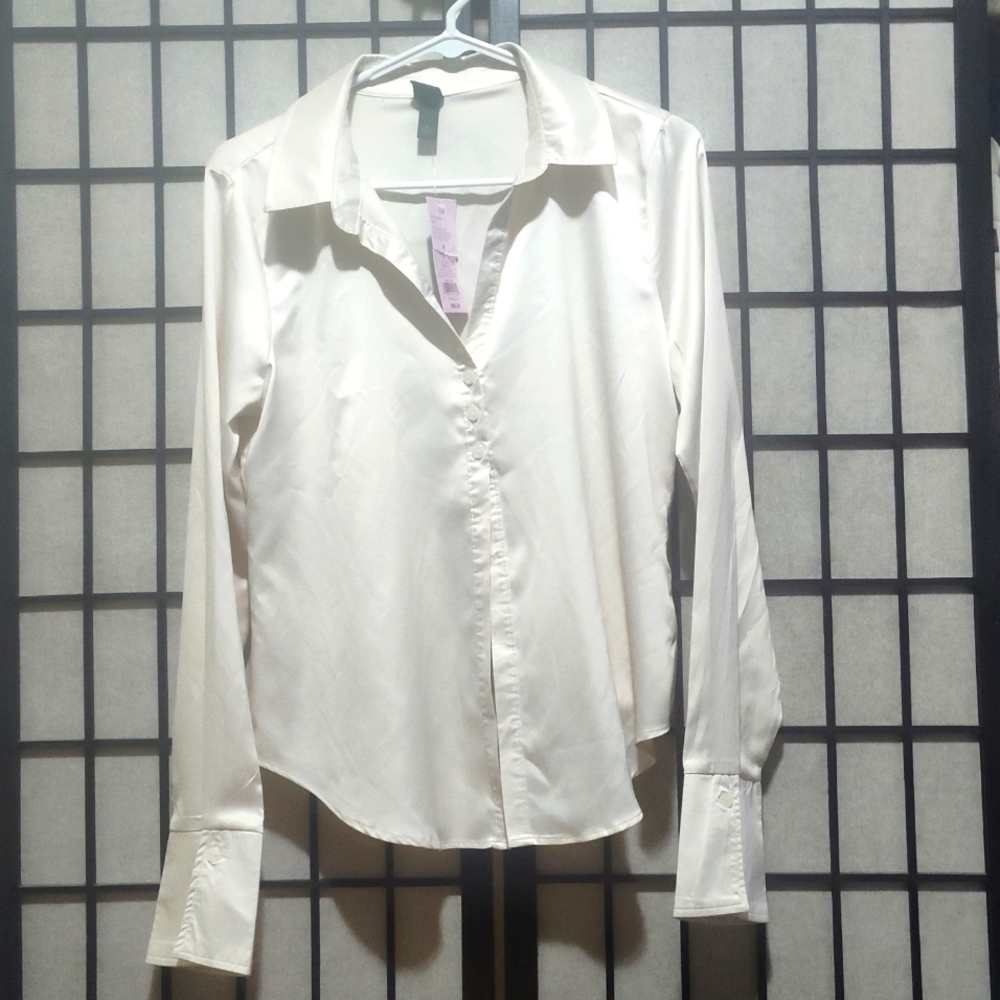 Wild Fable white long sleeve dress shirt button up